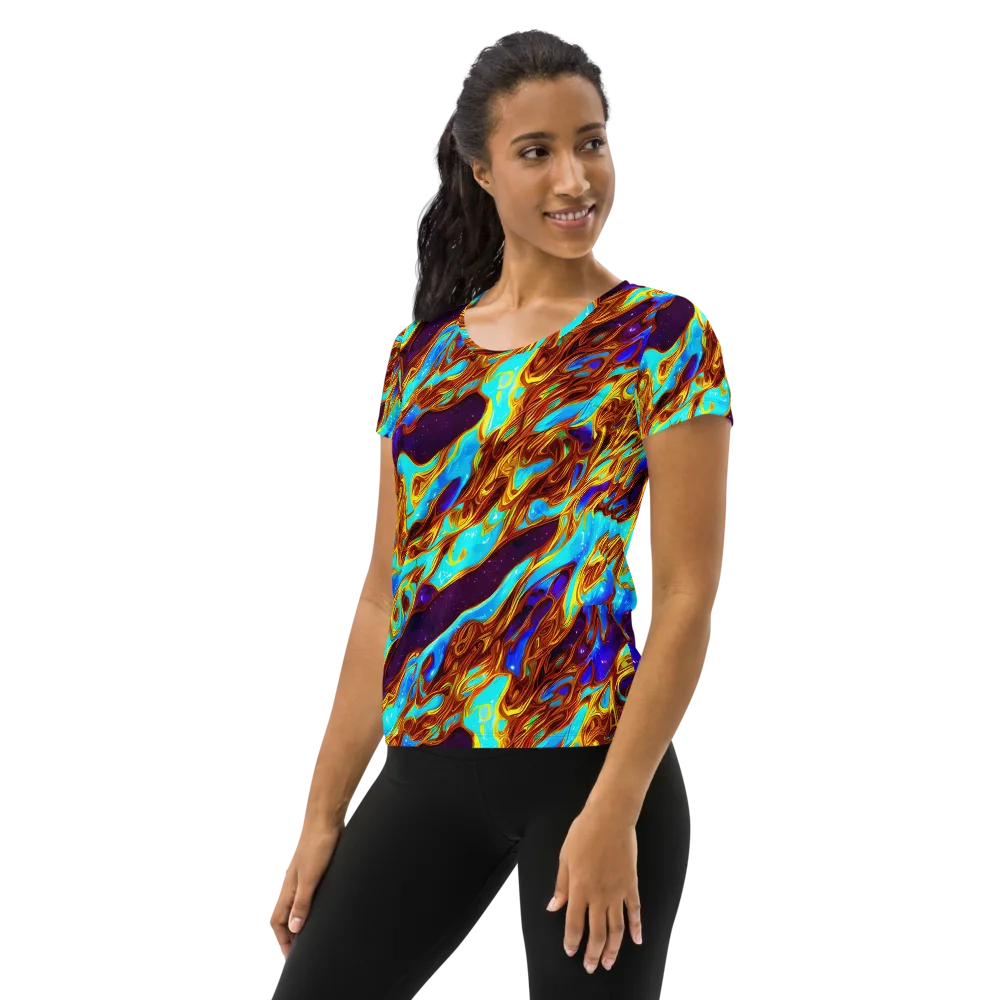 Liquid Supernova on Women's Athletic T-Shirt — Left