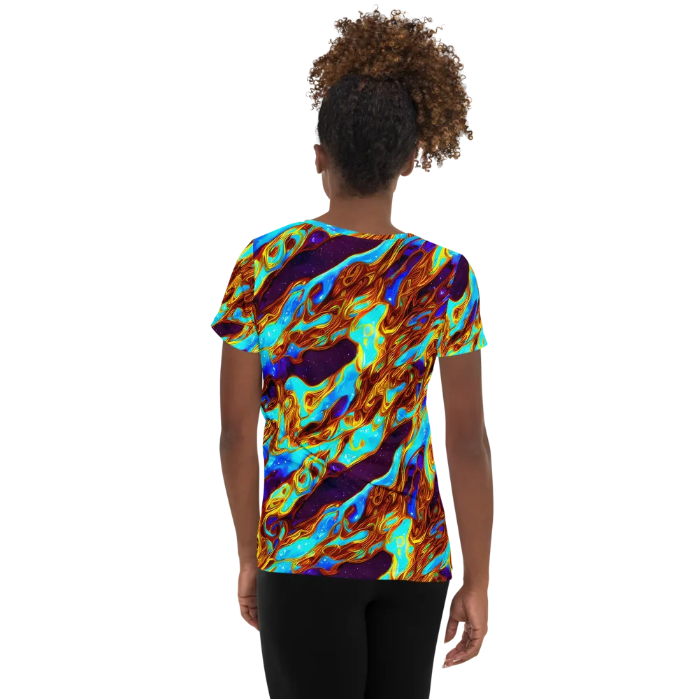 Liquid Supernova on Women's Athletic T-Shirt — Back