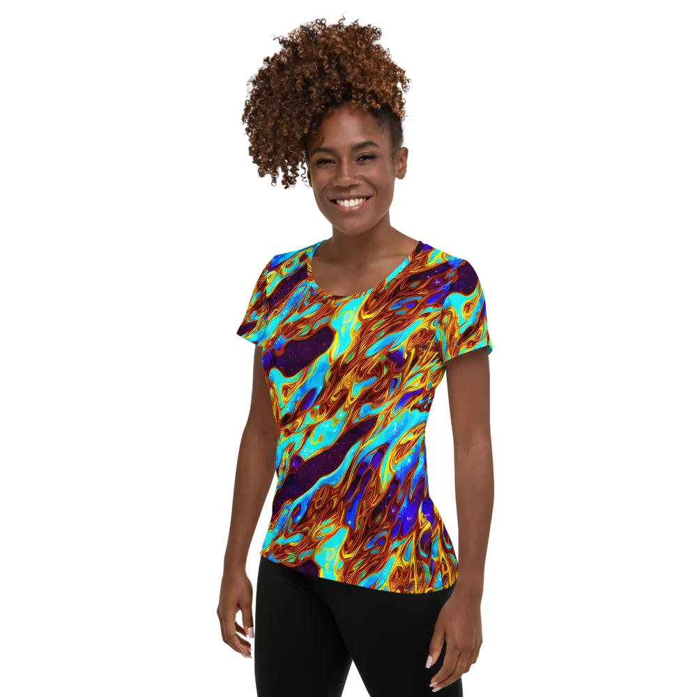 Liquid Supernova on Women's Athletic T-Shirt — Left