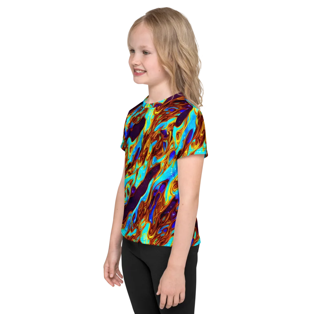 Liquid Supernova on Kids Crew Neck T-Shirt — Left