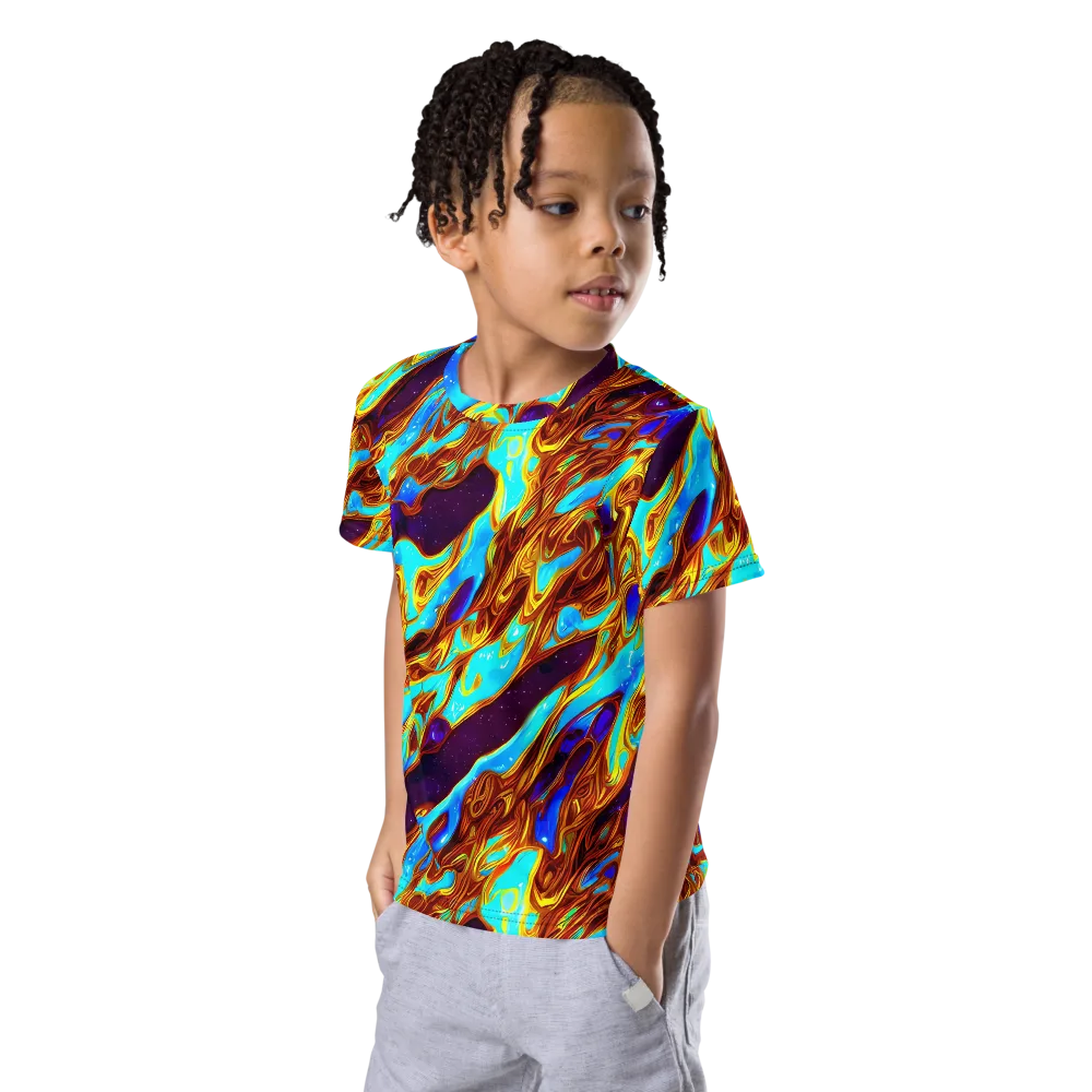 Liquid Supernova on Kids Crew Neck T-Shirt — Left Front