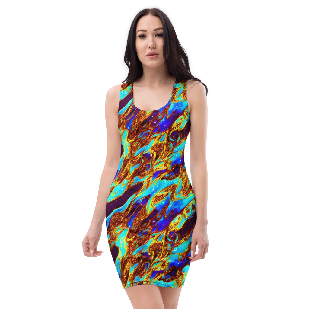 Liquid Supernova on Bodycon Dress — Front