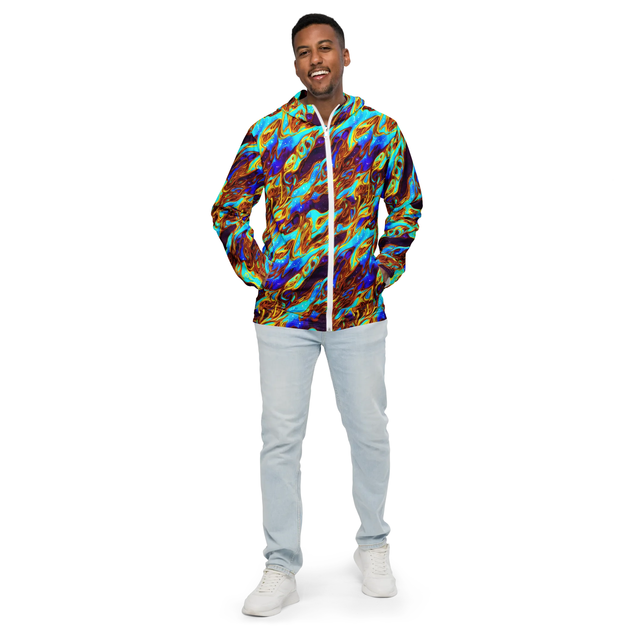 Liquid Supernova on Men's Windbreaker — Front
