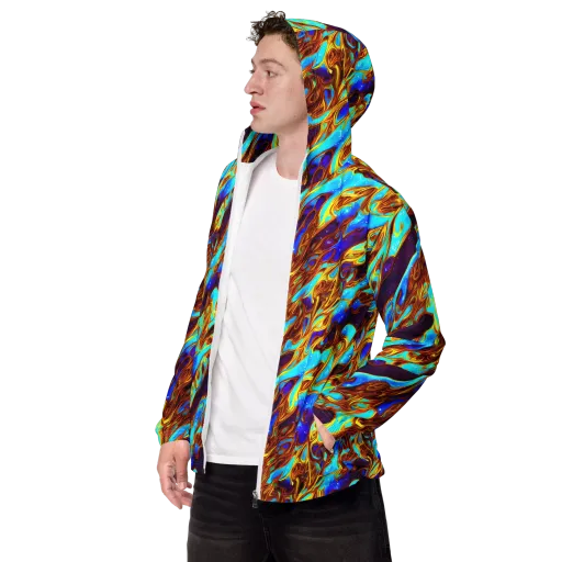 Liquid Supernova on a Men's Windbreaker