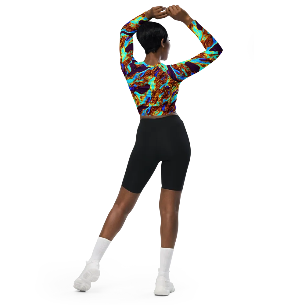 Liquid Supernova on Long Sleeve Crop Top — Back