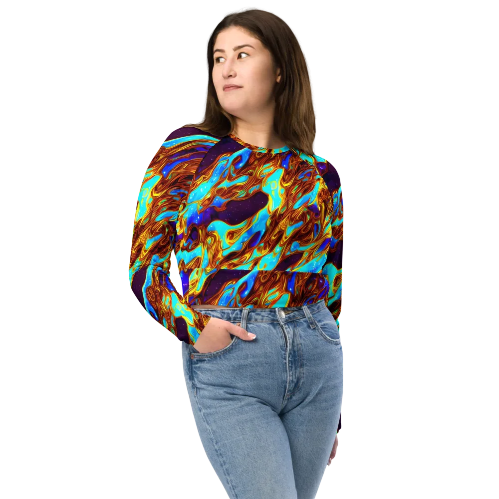 Liquid Supernova on Long Sleeve Crop Top — Front