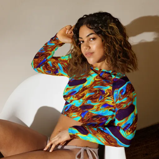 Liquid Supernova on a Long Sleeve Crop Top
