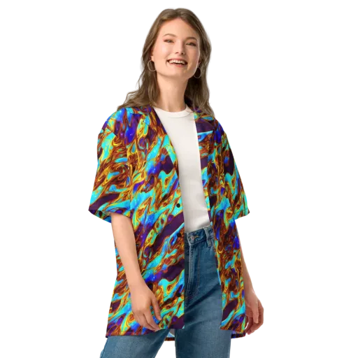 Liquid Supernova on a Button Shirt