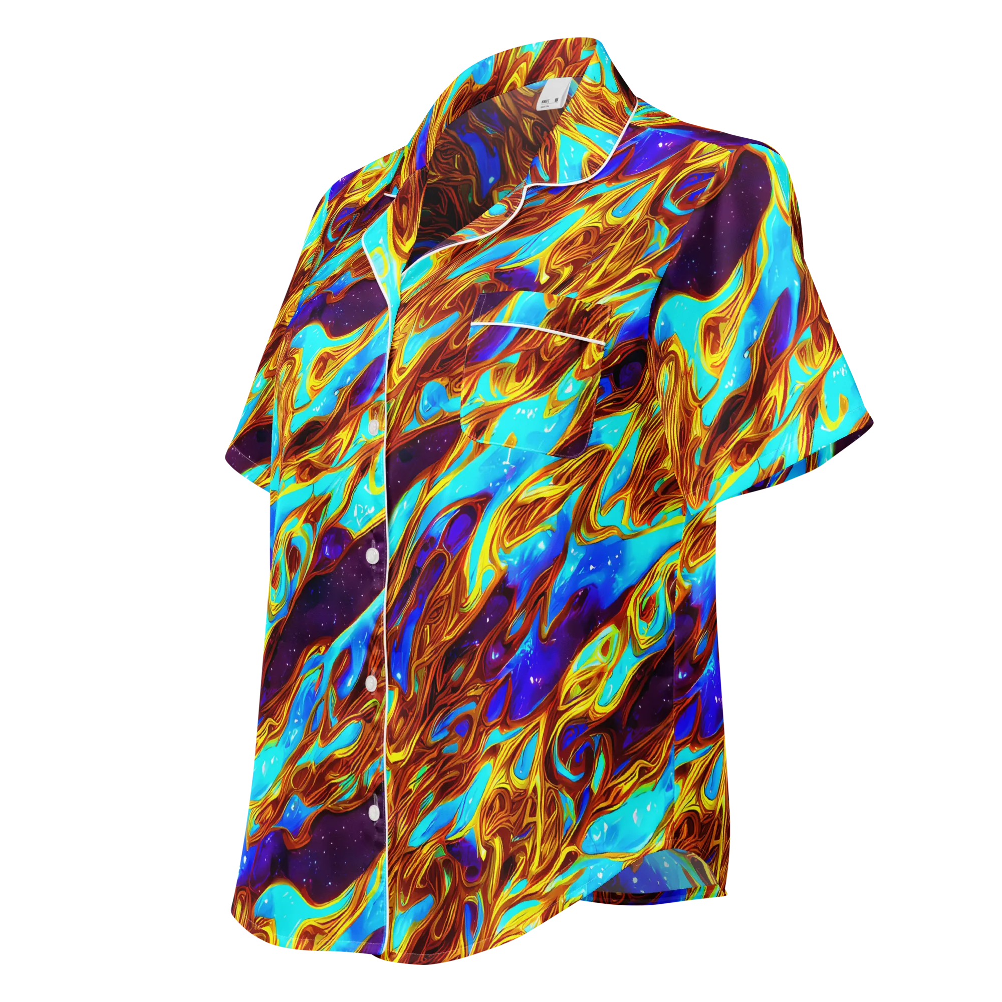 Liquid Supernova on Women's Short Sleeve Pajama Top — Left Front
