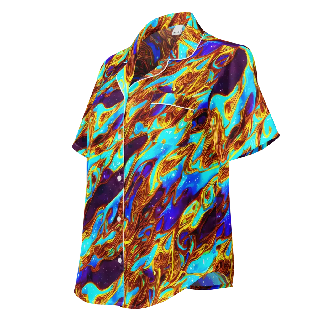 Liquid Supernova on Women's Short Sleeve Pajama Top — Left Front