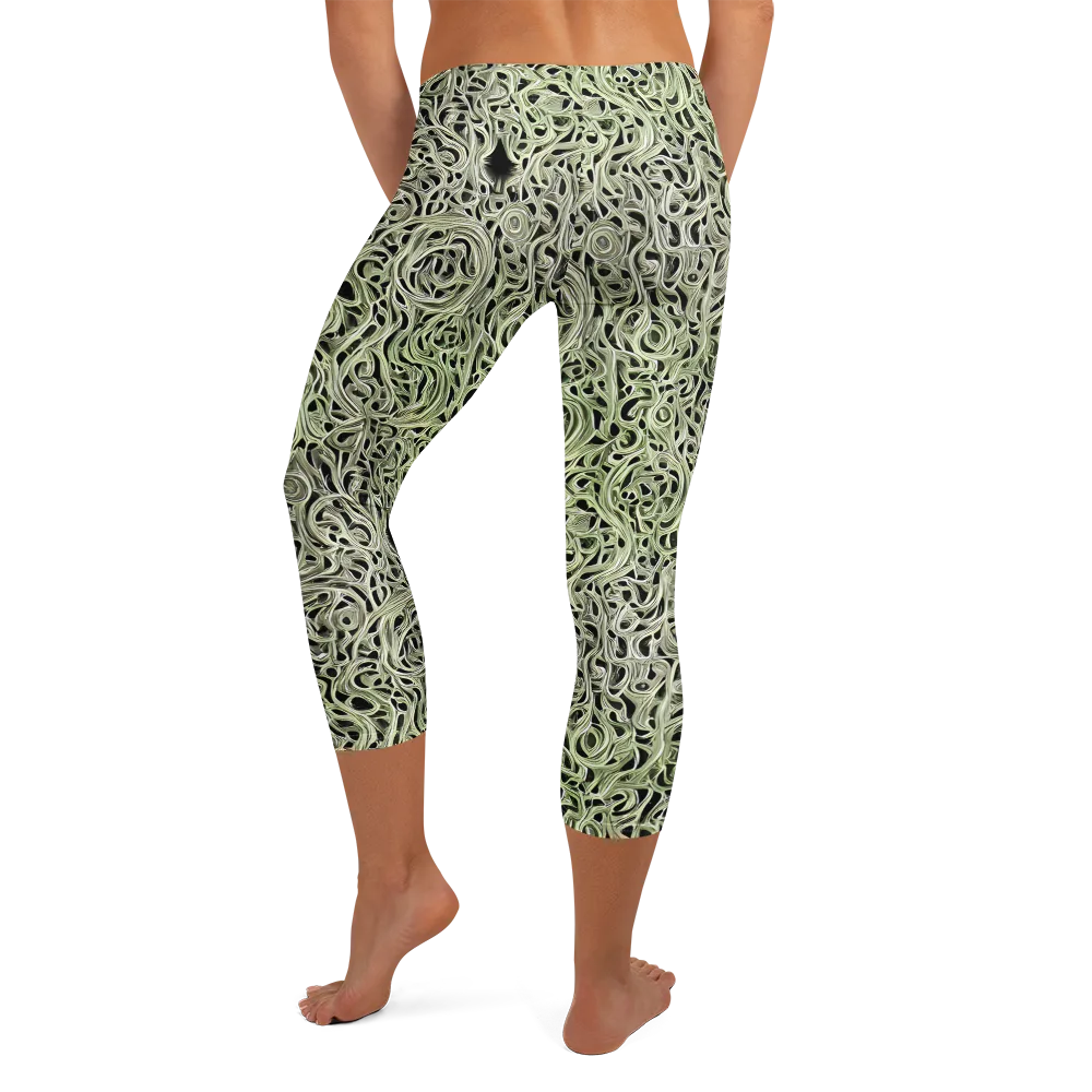 Sage Vortex on Capri Leggings — Back