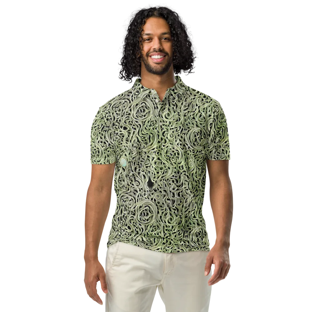 Sage Vortex on Men's Slim Fit Polo Shirt — Front