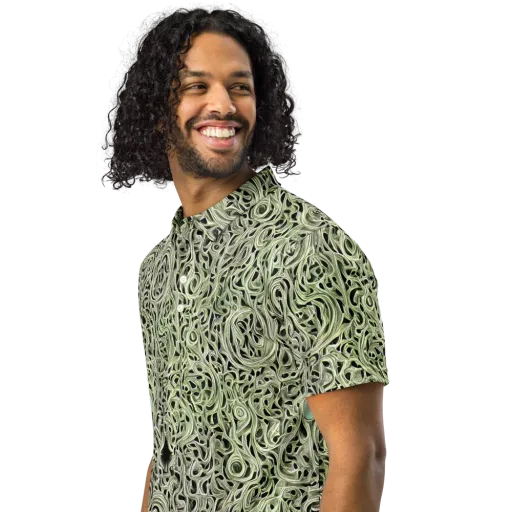 Sage Vortex on a Men's Slim Fit Polo Shirt