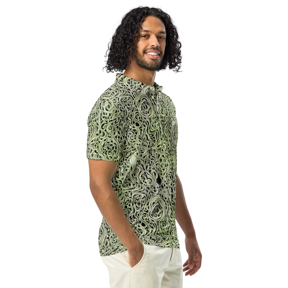 Sage Vortex on Men's Slim Fit Polo Shirt — Right Front
