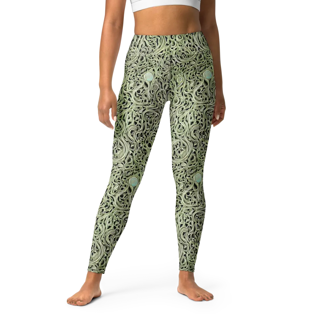 Sage Vortex on Yoga Leggings — Front