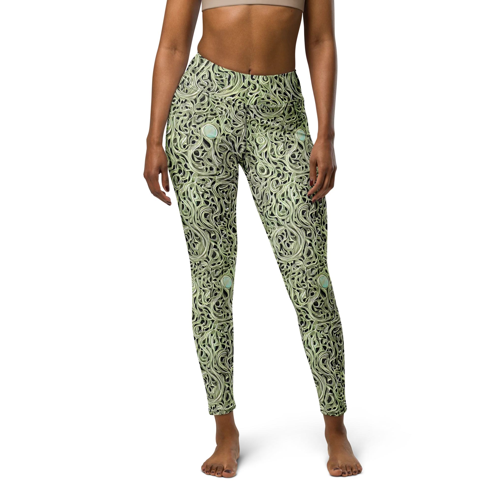 Sage Vortex on Yoga Leggings — Front