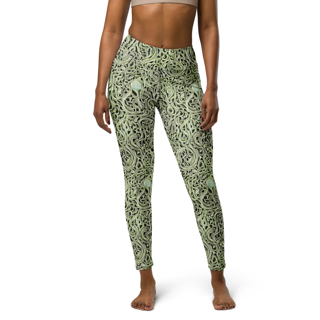 Sage Vortex on Yoga Leggings — Front