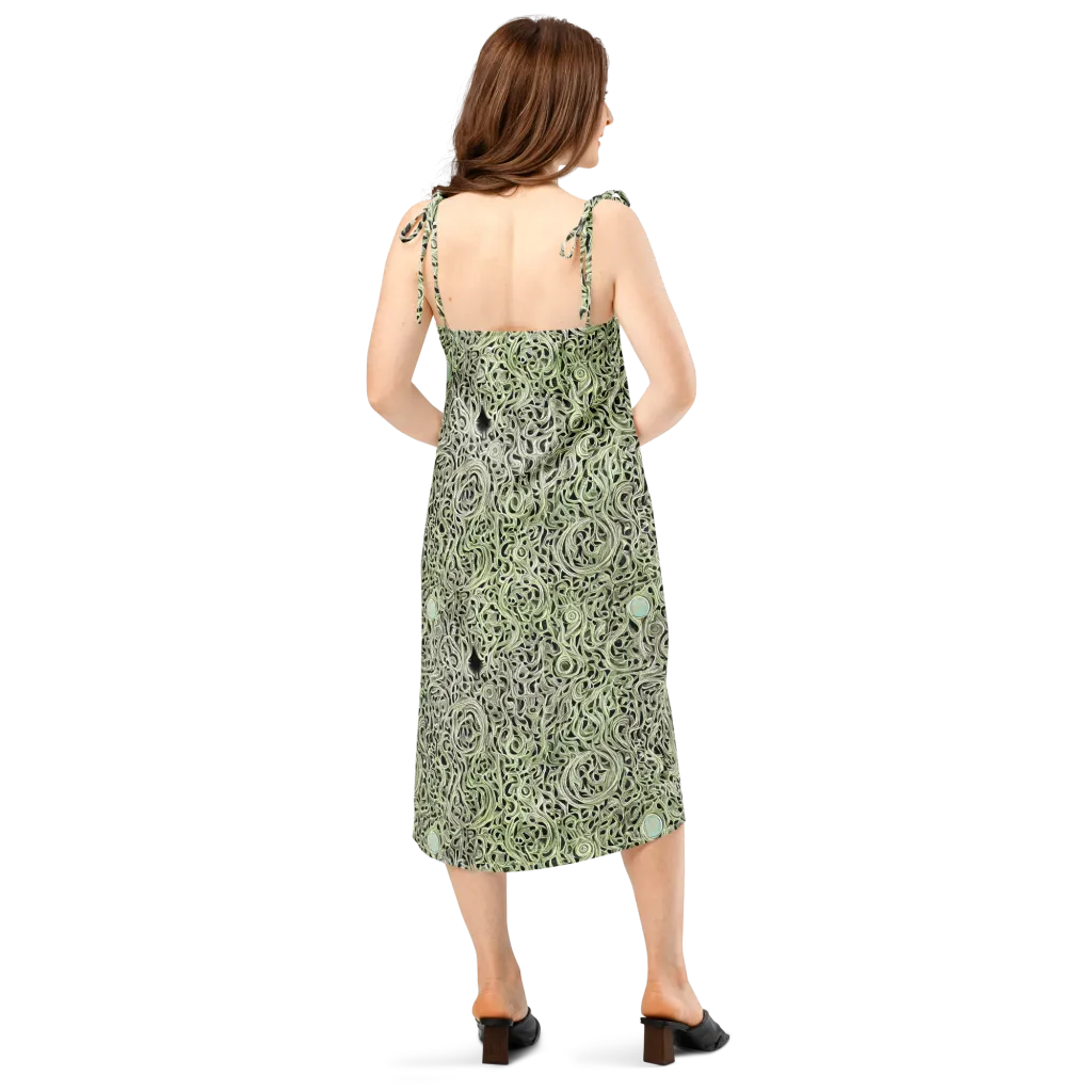 Sage Vortex on Slip Dress — Back