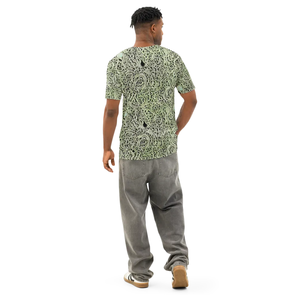 Sage Vortex on Men's Cotton Crew Neck T-Shirt — Back