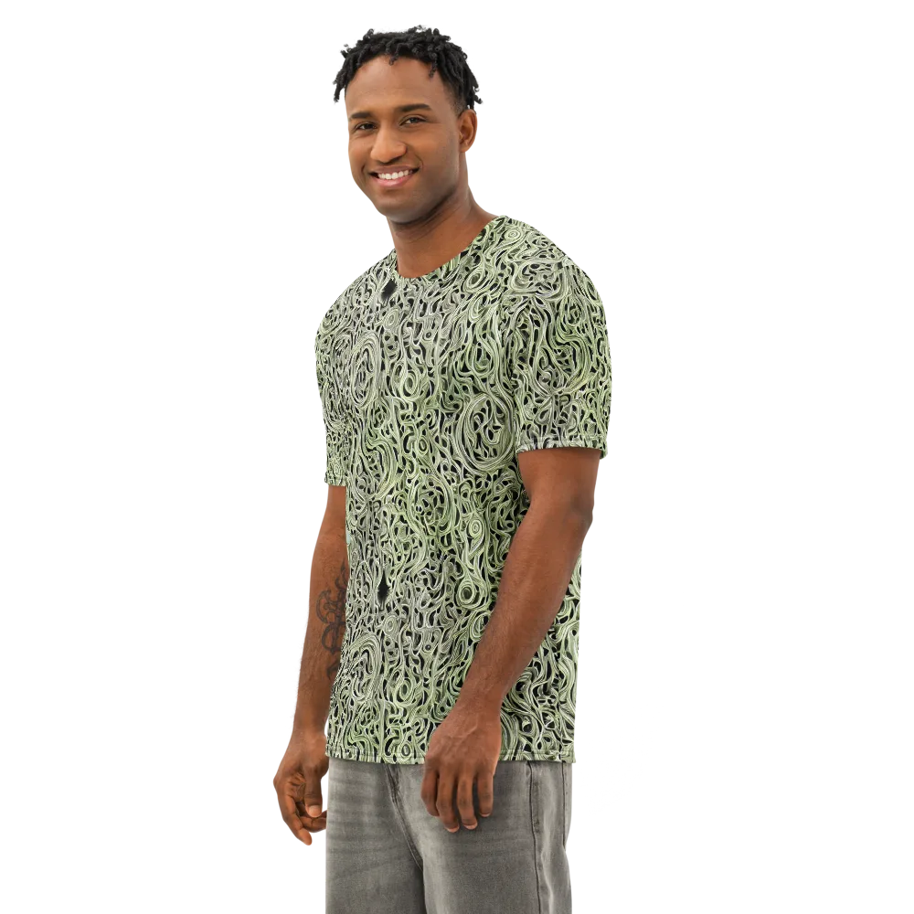 Sage Vortex on Men's Cotton Crew Neck T-Shirt — Left Front