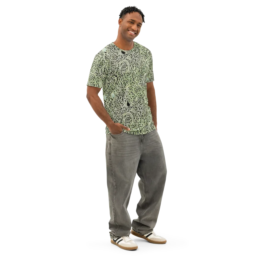 Sage Vortex on Men's Cotton Crew Neck T-Shirt — Right Front