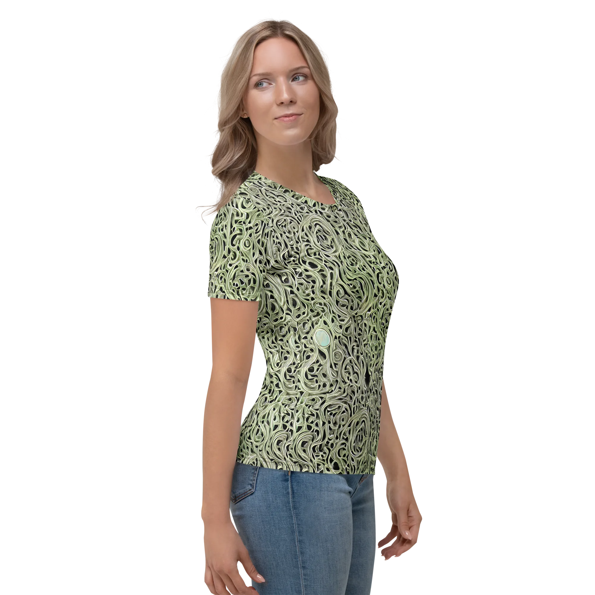 Sage Vortex on Women's Crew Neck T-Shirt — Right