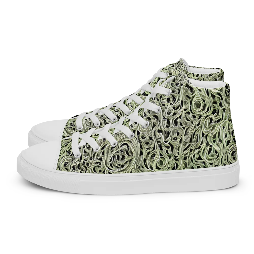 Sage Vortex on Women's High Top Canvas Shoes — Left