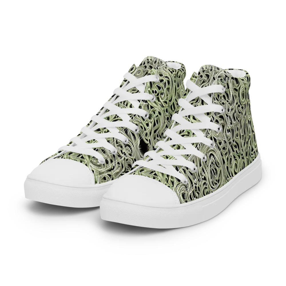 Sage Vortex on Women's High Top Canvas Shoes — Left Front