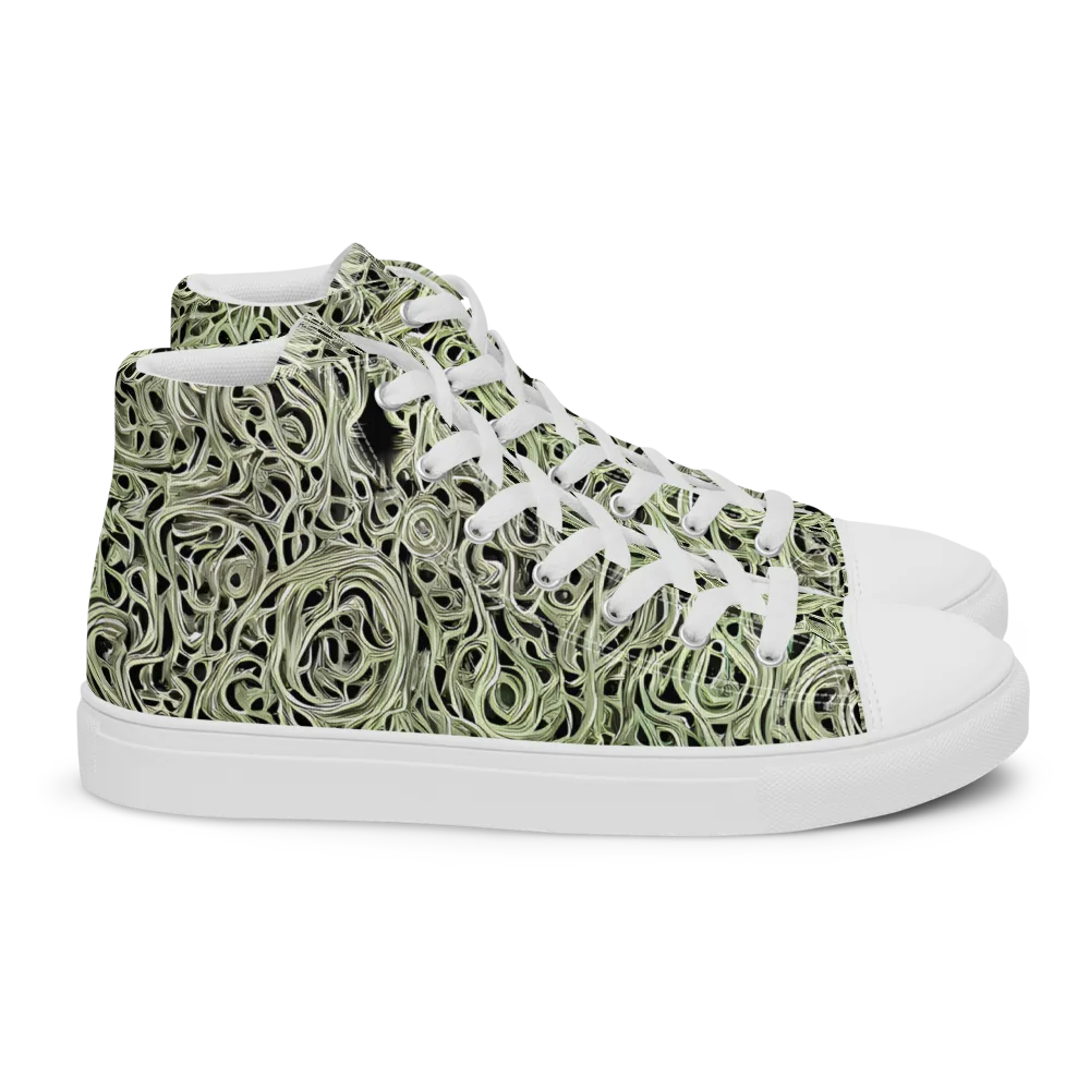 Sage Vortex on Women's High Top Canvas Shoes — Right
