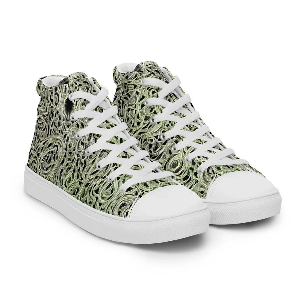 Sage Vortex on Women's High Top Canvas Shoes — Right Front