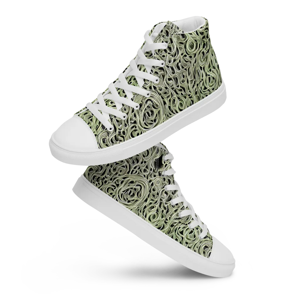 Sage Vortex on Women's High Top Canvas Shoes — Front