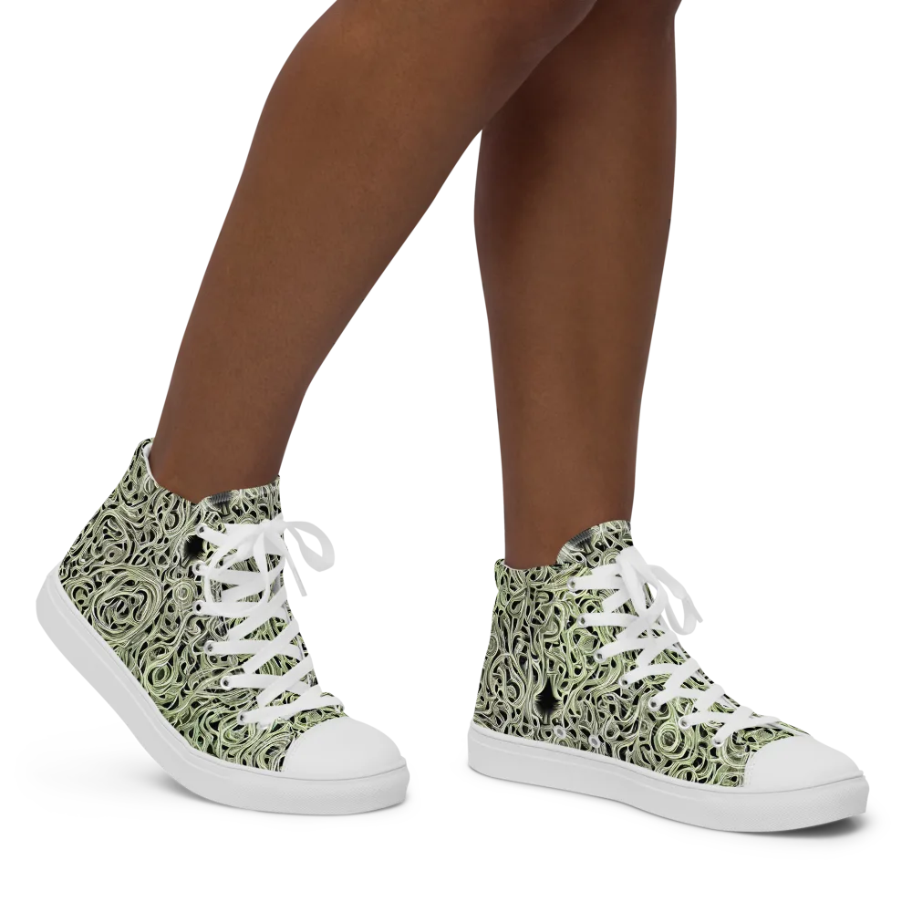 Sage Vortex on Women's High Top Canvas Shoes — Right