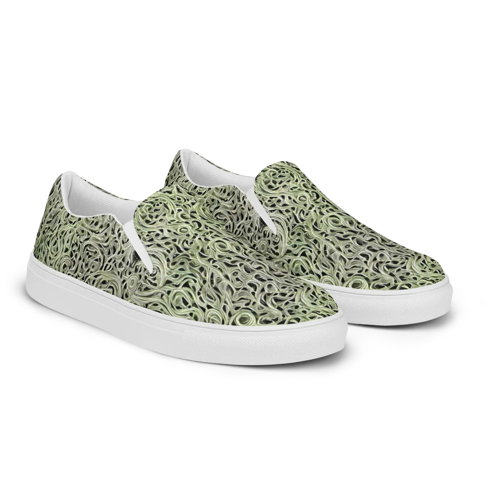 Sage Vortex on Men's Slip-On Canvas Shoes — Right Front