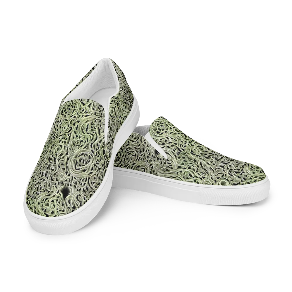 Sage Vortex on Men's Slip-On Canvas Shoes — Left Front