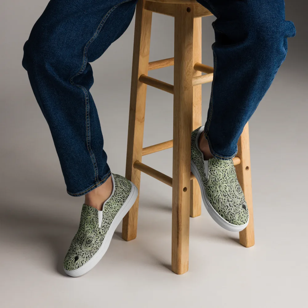 Sage Vortex on Men's Slip-On Canvas Shoes — Front