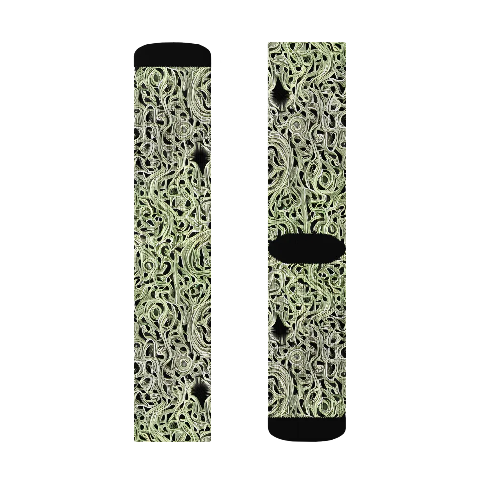 Sage Vortex on Socks — Left Sock