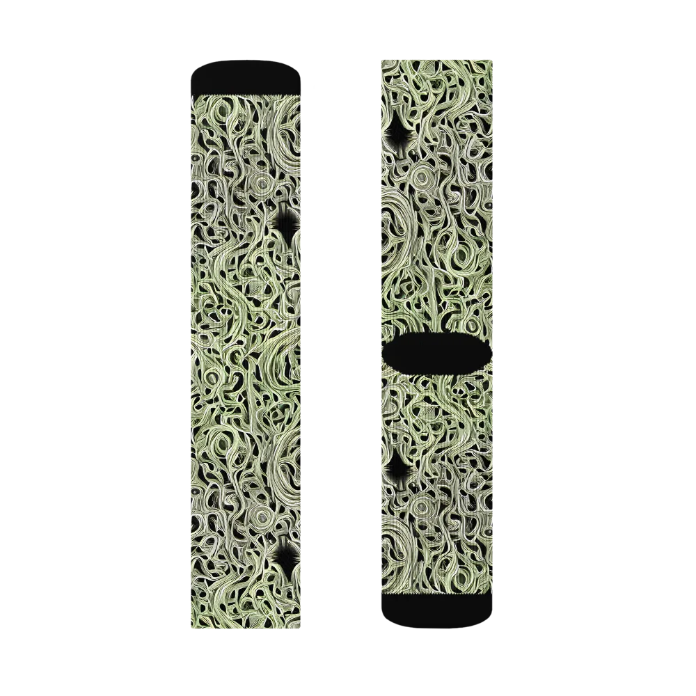Sage Vortex on Socks — Right Sock