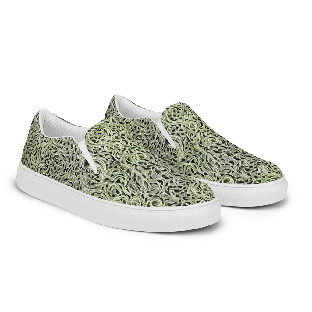 Sage Vortex on Women's Slip-On Canvas Shoes — Right Front