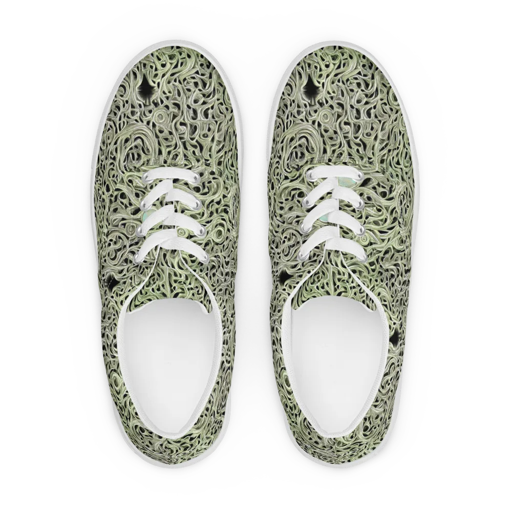 Sage Vortex on Men's Lace-Up Canvas Shoes — Front