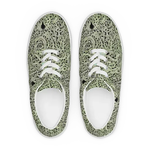 Sage Vortex on a Men's Lace-Up Canvas Shoes