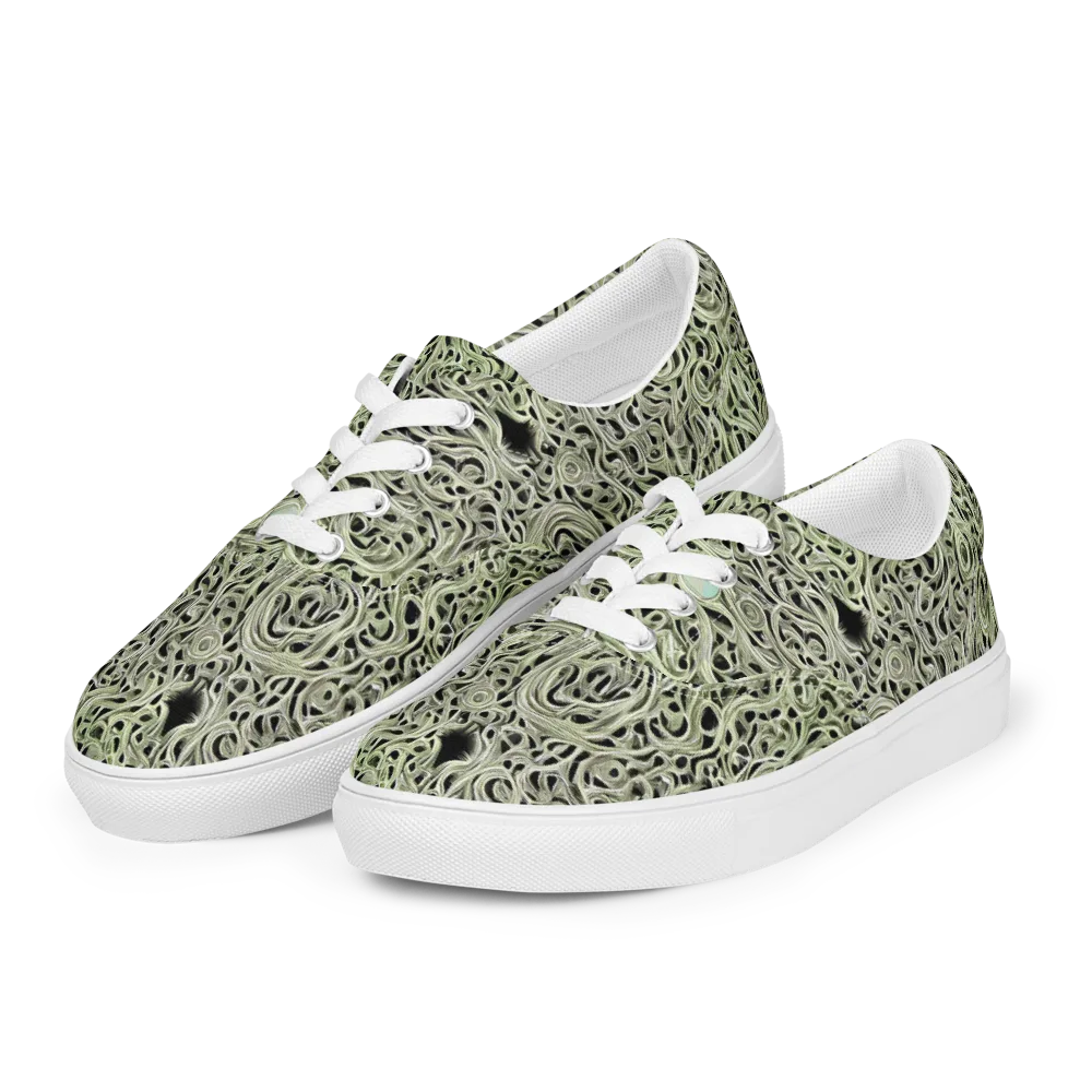 Sage Vortex on Men's Lace-Up Canvas Shoes — Left Front