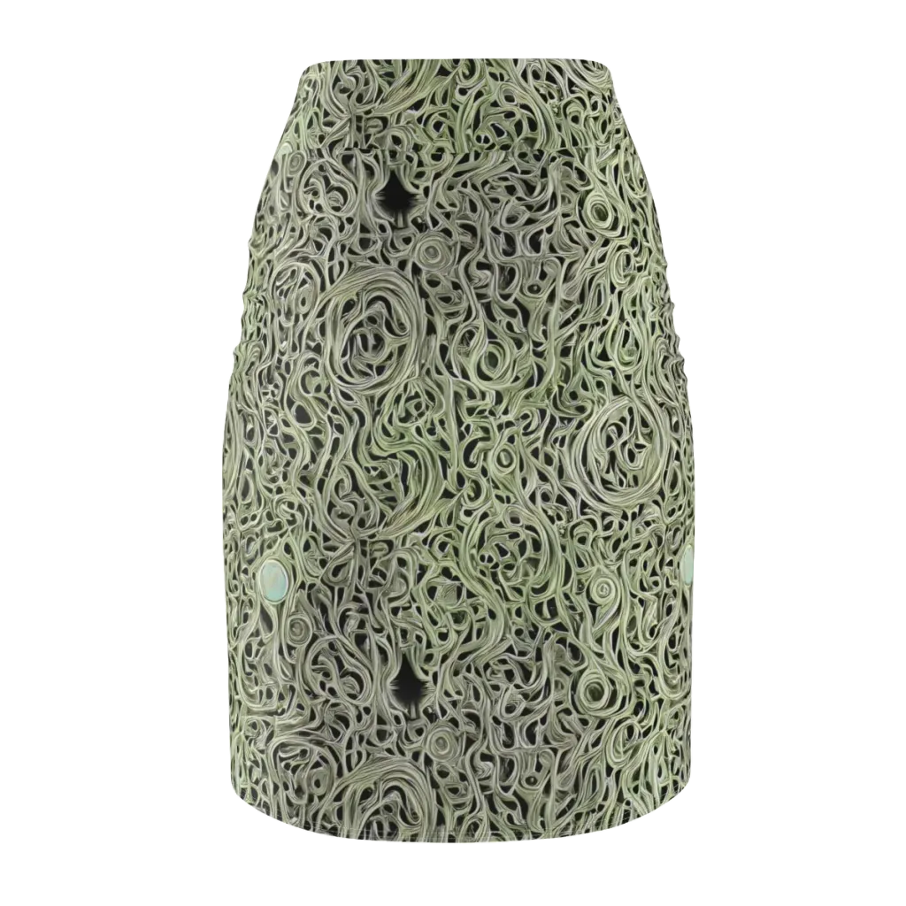 Sage Vortex on Pencil Skirt — Back