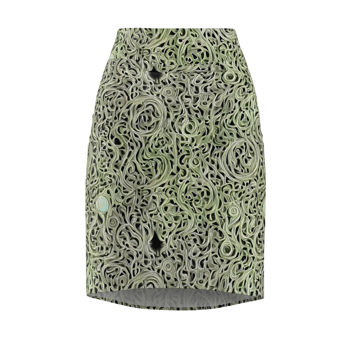 Sage Vortex on Pencil Skirt — Front