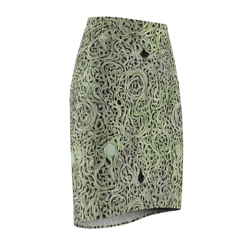 Sage Vortex on Pencil Skirt — Front Side