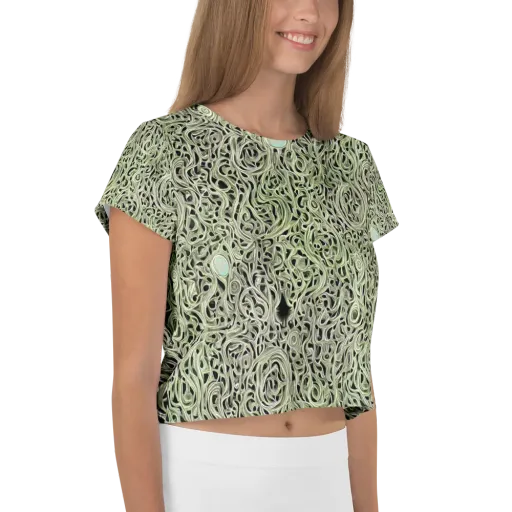 Sage Vortex on a Crop Tee