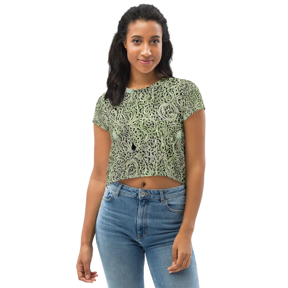 Sage Vortex on Crop Tee — Front
