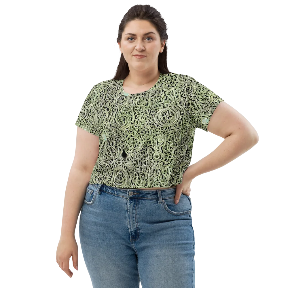 Sage Vortex on Crop Tee — Front