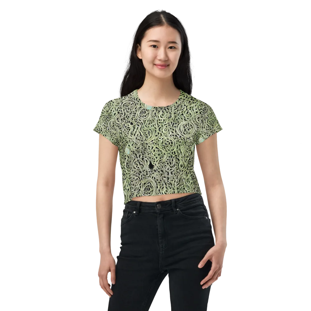 Sage Vortex on Crop Tee — Front