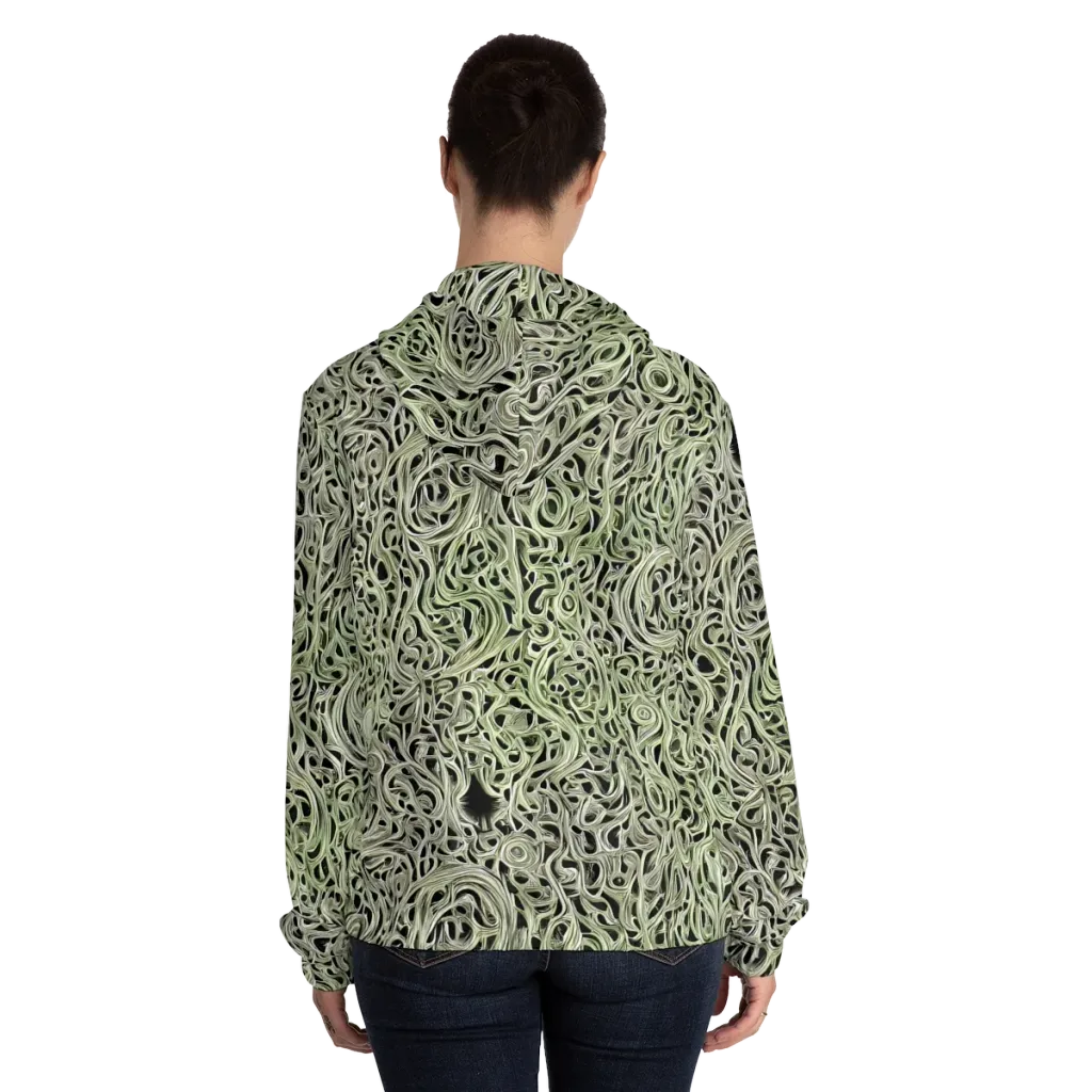 Sage Vortex on Women's Full-Zip Hoodie — Back On Person