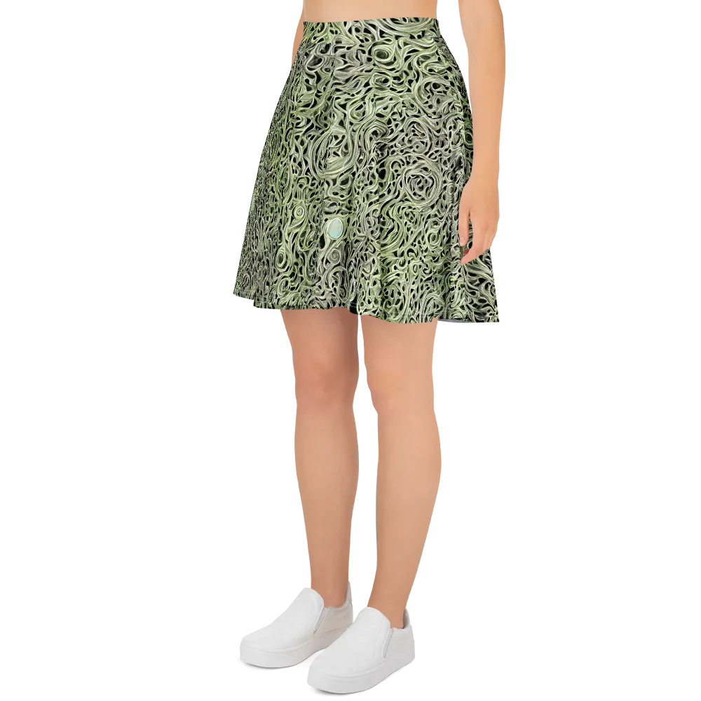 Sage Vortex on Skater Skirt — Left